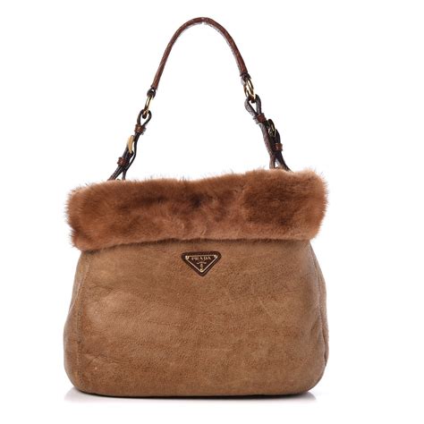 prada fur shoulder bag